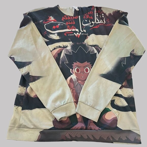 Anime Sweatshirt Hoodie Adults 3XL Hunter X Hunter All Over Print Pullover Mens - Picture 5 of 9